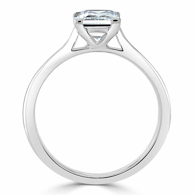 1.00ct  Princess Cut Moissanite Engagement Ring, Classic Style,  Available in White Gold, Platinum, Rose Gold or Yellow Gold