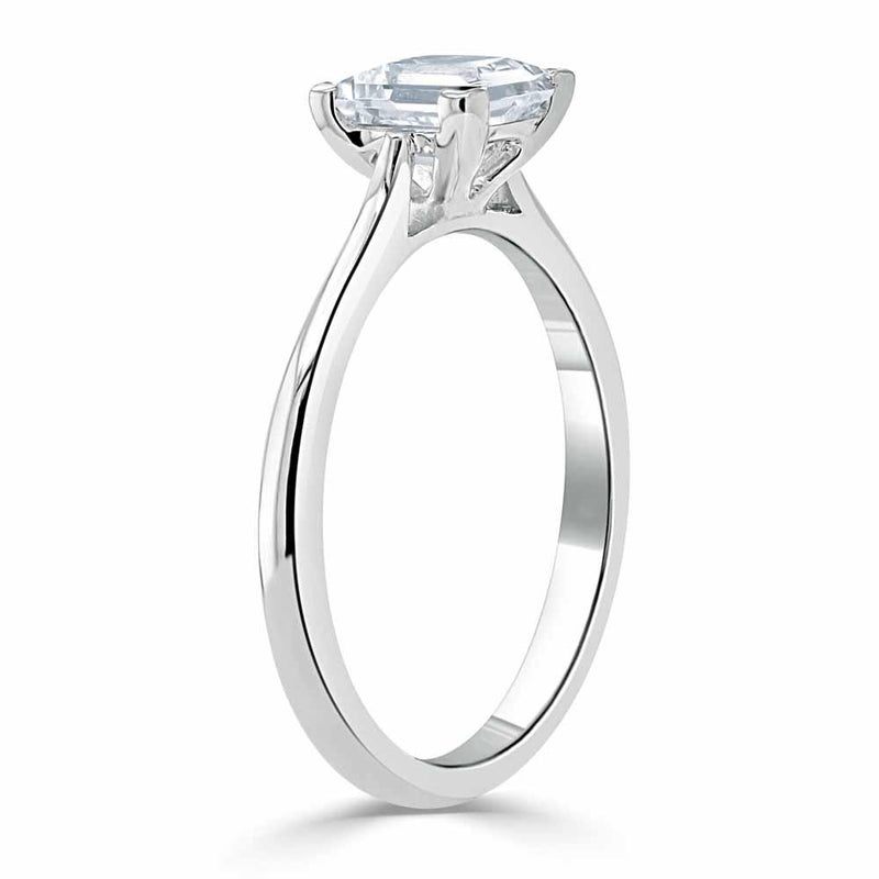 1.00ct  Princess Cut Moissanite Engagement Ring, Classic Style,  Available in White Gold, Platinum, Rose Gold or Yellow Gold