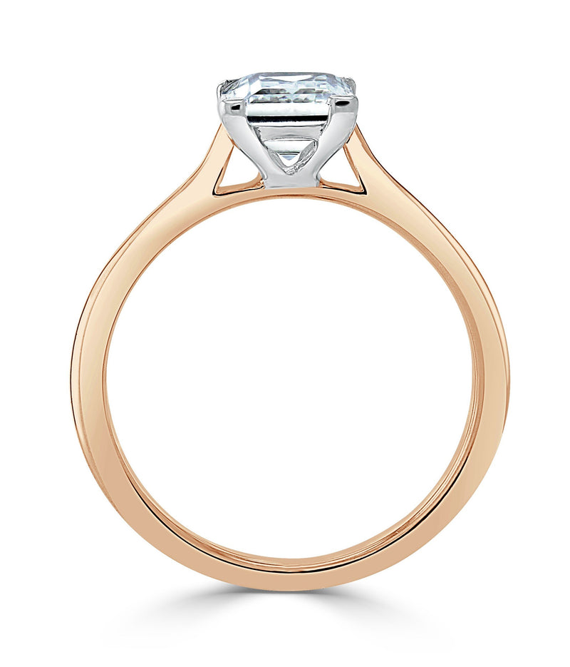 1.00ct  Princess Cut Moissanite Engagement Ring, Classic Style,  Available in White Gold, Platinum, Rose Gold or Yellow Gold