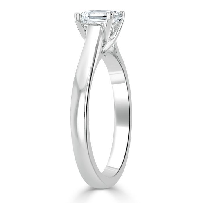 1.00ct  Princess Cut Moissanite Engagement Ring, Classic Style,  Available in White Gold, Platinum, Rose Gold or Yellow Gold