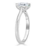 1.00ct  Emerald Cut Moissanite Engagement Ring, Tiffany Style,  Available in White Gold, Platinum, Rose Gold or Yellow Gold