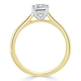 1.00ct  Emerald Cut Moissanite Engagement Ring, Tiffany Style,  Available in White Gold, Platinum, Rose Gold or Yellow Gold