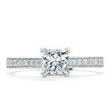 1.00ct  Princess Cut Moissanite Engagement Ring, Classic Style,  Available in White Gold, Platinum, Rose Gold or Yellow Gold