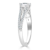 1.35ct  Princess Cut Moissanite Engagement Ring, Split Shank,  Available in White Gold, Platinum, Rose Gold or Yellow Gold