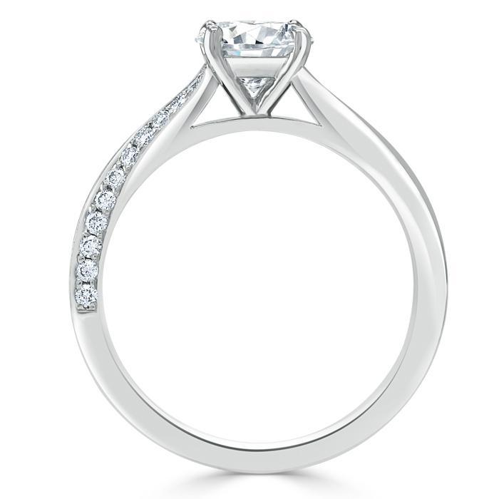 1.20ct  Cushion Cut Moissanite Engagement Ring, Classic Style,  Available in White Gold, Platinum, Rose Gold or Yellow Gold