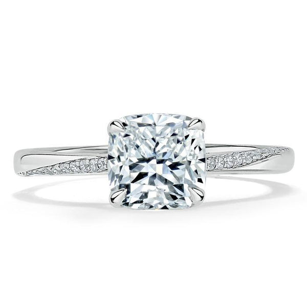 1.20ct  Cushion Cut Moissanite Engagement Ring, Classic Style,  Available in White Gold, Platinum, Rose Gold or Yellow Gold