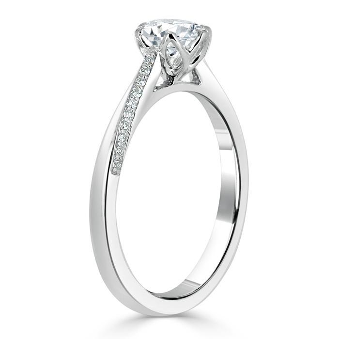 1.20ct  Cushion Cut Moissanite Engagement Ring, Classic Style,  Available in White Gold, Platinum, Rose Gold or Yellow Gold