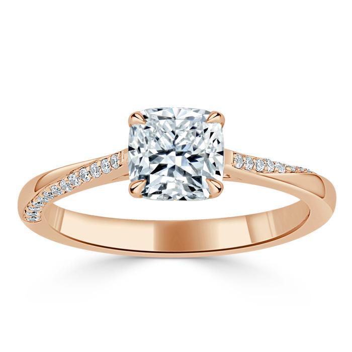 1.20ct  Cushion Cut Moissanite Engagement Ring, Classic Style,  Available in White Gold, Platinum, Rose Gold or Yellow Gold