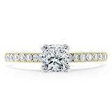 1.00ct  Cushion Cut Moissanite Engagement Ring, Classic Style,  Available in White Gold, Platinum, Rose Gold or Yellow Gold