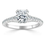 1.40ct  Cushion Cut Moissanite Engagement Ring, Tiffany Style,  Available in White Gold, Platinum, Rose Gold or Yellow Gold