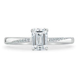 1.00ct  Emerald Cut Moissanite Engagement Ring, Classic Style,  Available in White Gold, Platinum, Rose Gold or Yellow Gold