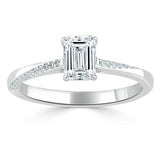 1.00ct  Emerald Cut Moissanite Engagement Ring, Classic Style,  Available in White Gold, Platinum, Rose Gold or Yellow Gold