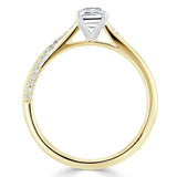 1.00ct  Emerald Cut Moissanite Engagement Ring, Classic Style,  Available in White Gold, Platinum, Rose Gold or Yellow Gold