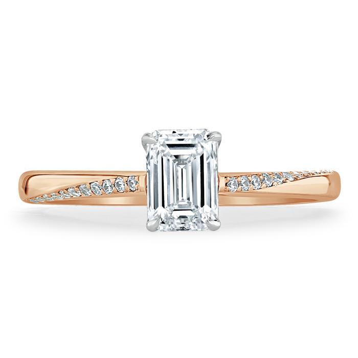 1.00ct  Emerald Cut Moissanite Engagement Ring, Classic Style,  Available in White Gold, Platinum, Rose Gold or Yellow Gold