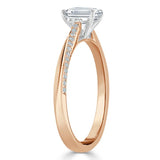 1.00ct  Emerald Cut Moissanite Engagement Ring, Classic Style,  Available in White Gold, Platinum, Rose Gold or Yellow Gold