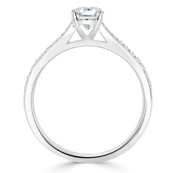 1.00ct  Emerald Cut Moissanite Engagement Ring, Classic Style,  Available in White Gold, Platinum, Rose Gold or Yellow Gold