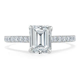 1.00ct  Emerald Cut Moissanite Engagement Ring, Classic Style,  Available in White Gold, Platinum, Rose Gold or Yellow Gold