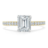 1.00ct  Emerald Cut Moissanite Engagement Ring, Classic Style,  Available in White Gold, Platinum, Rose Gold or Yellow Gold