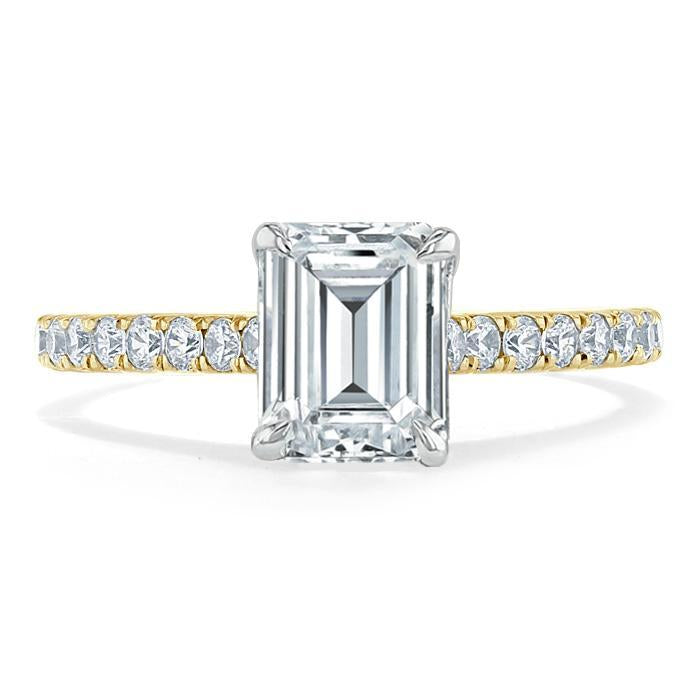 1.00ct  Emerald Cut Moissanite Engagement Ring, Classic Style,  Available in White Gold, Platinum, Rose Gold or Yellow Gold