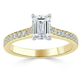 1.20ct  Emerald Cut Moissanite Engagement Ring, Classic Style,  Available in White Gold, Platinum, Rose Gold or Yellow Gold