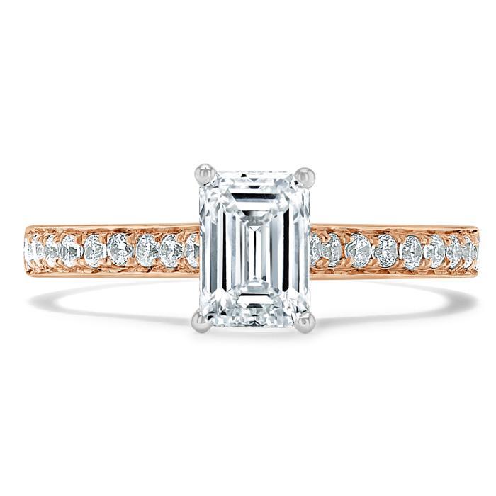 1.20ct  Emerald Cut Moissanite Engagement Ring, Classic Style,  Available in White Gold, Platinum, Rose Gold or Yellow Gold