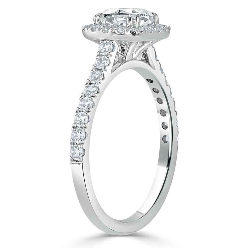 1.40ct  Cushion Cut Moissanite Halo Engagement Ring, Tiffany Style,  Available in White Gold, Platinum, Rose Gold or Yellow Gold