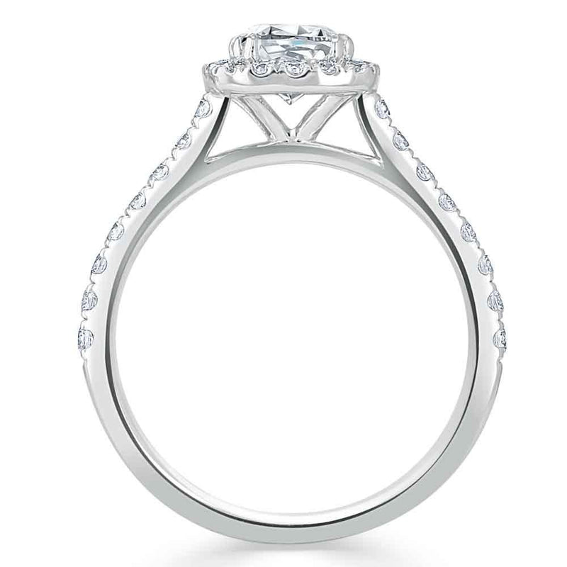 1.40ct  Cushion Cut Moissanite Halo Engagement Ring, Tiffany Style,  Available in White Gold, Platinum, Rose Gold or Yellow Gold