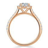 1.40ct  Cushion Cut Moissanite Halo Engagement Ring, Tiffany Style,  Available in White Gold, Platinum, Rose Gold or Yellow Gold