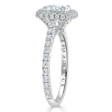 1.60ct  Cushion Cut Moissanite Halo Engagement Ring, Tiffany Style,  Available in White Gold, Platinum, Rose Gold or Yellow Gold