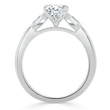 1.30ct  Cushion Cut Moissanite 3 stone Engagement Ring,  Available in White Gold, Platinum, Rose Gold or Yellow Gold