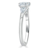 1.30ct  Cushion Cut Moissanite 3 stone Engagement Ring,  Available in White Gold, Platinum, Rose Gold or Yellow Gold