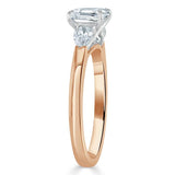 1.30ct  Cushion Cut Moissanite 3 stone Engagement Ring,  Available in White Gold, Platinum, Rose Gold or Yellow Gold