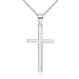 Sterling Silver Cross Pendant, Crucifix Necklace, 925 Sterling Silver