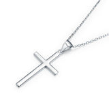 Sterling Silver Cross Pendant, Crucifix Necklace, 925 Sterling Silver