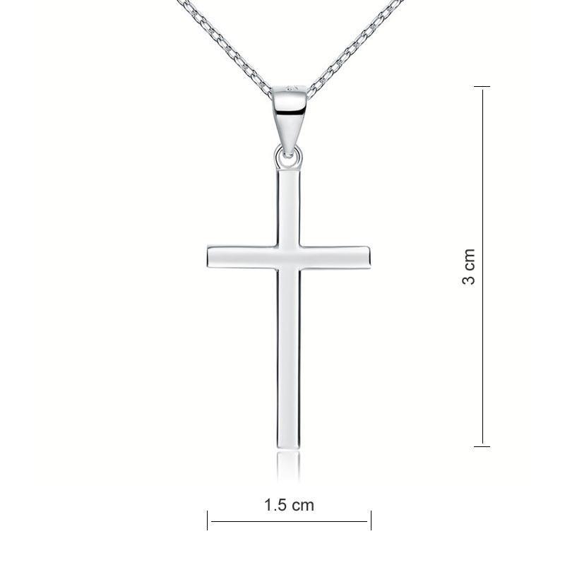 Sterling Silver Cross Pendant, Crucifix Necklace, 925 Sterling Silver