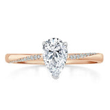 1.00ct Pear Cut Moissanite Engagement Ring, Classic Style, Available in White Gold, Platinum, Rose Gold or Yellow Gold