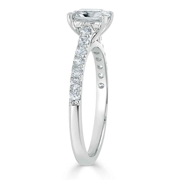 1.20ct Radiant Cut Moissanite Engagement Ring, Classic Style,  Available in White Gold, Platinum, Rose Gold or Yellow Gold