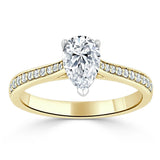 1.20ct Pear Cut Moissanite Engagement Ring, Classic Style, Available in White Gold, Platinum, Rose Gold or Yellow Gold