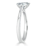 1.00ct Pear Cut Moissanite Engagement Ring, Classic Style, Available in White Gold, Platinum, Rose Gold or Yellow Gold