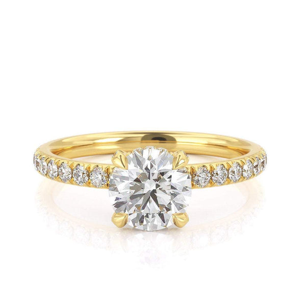 1.25ct  Round Cut Moissanite Engagement Ring, Classic Style,  Available in Yellow Gold, Rose Gold, White Gold or Platinum