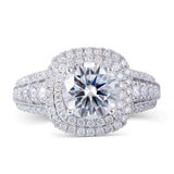 2.00ct Round Cut Moissanite Engagement Ring, Available in White Gold or Platinum