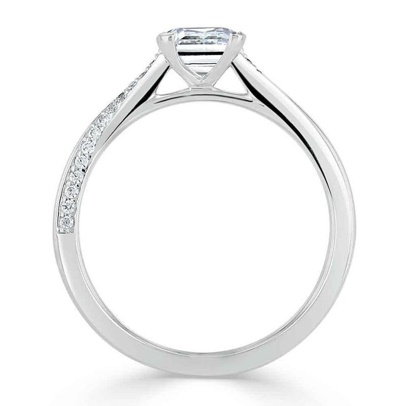 1.20ct  Princess Cut Moissanite Engagement Ring, Classic Style,  Available in White Gold, Platinum, Rose Gold or Yellow Gold