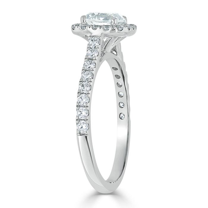 1.40ct  Round Cut Moissanite Halo Engagement Ring, Tiffany Style,  Available in White Gold, Platinum, Rose Gold or Yellow Gold