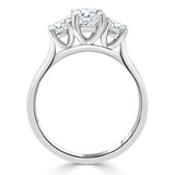 1.00ct  Round Cut Moissanite 3 stone Engagement Ring,  Available in White Gold, Platinum, Rose Gold or Yellow Gold