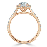 1.40ct  Round Cut Moissanite Halo Engagement Ring, Tiffany Style,  Available in White Gold, Platinum, Rose Gold or Yellow Gold