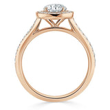 1.35ct  Round Cut Moissanite Halo Engagement Ring, Tiffany Style,  Available in White Gold, Platinum, Rose Gold or Yellow Gold