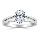 1.00ct  Oval Cut Moissanite Engagement Ring, Classic Style with Split Shank,  Available in White Gold, Platinum, Rose Gold or Yellow Gold