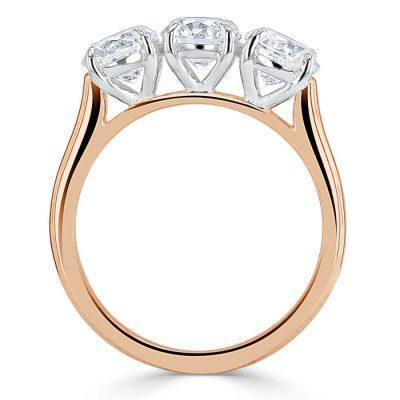 1.00ct  Round Cut Moissanite 3 stone Engagement Ring,  Available in White Gold, Platinum, Rose Gold or Yellow Gold