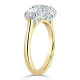 1.00ct  Round Cut Moissanite 3 stone Engagement Ring,  Available in White Gold, Platinum, Rose Gold or Yellow Gold