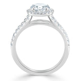 1.50ct  Round Cut Moissanite  Halo Engagement Ring, Tiffany Style,  Available in White Gold, Platinum, Rose Gold or Yellow Gold